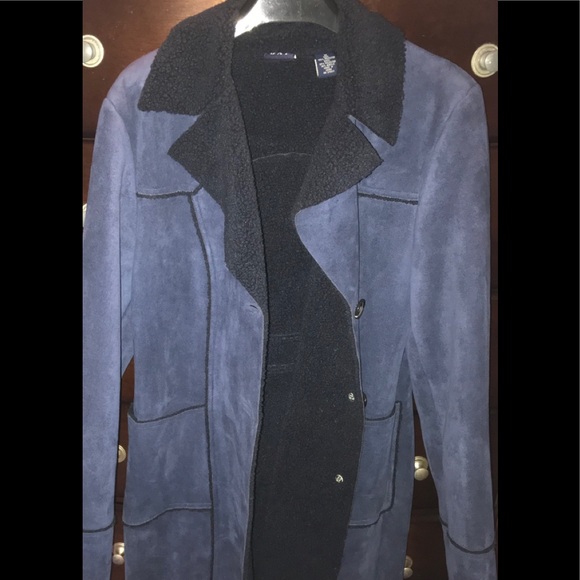 SOLD! NWOT GAP 1999 Faux Suede-Shearling Coat - Picture 3 of 8